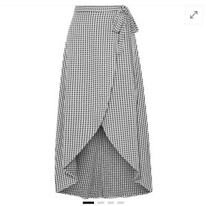 Onia Amanda Monochrome Check Asymmetrical Cotton Skirt Medium